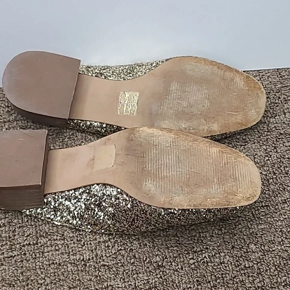 Madewell Willa Loafer Mule In Gold Glitter Sz 6.5 Women's - Picture 6 of 10